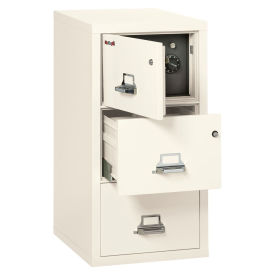 Fireking Fireproof 3 Drawer Vertical Safe-In-File, Legal, Ivory White, 20-13/16"Wx31-9/16"Dx40-1/4"H