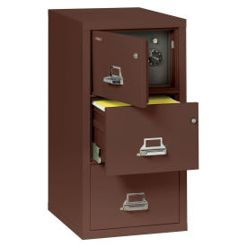 Fireking Fireproof 3 Drawer Vertical Safe-In-File, Legal, Brown, 20-13/16"Wx31-9/16"Dx40-1/4"H