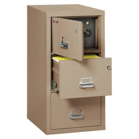 Fireking Fireproof 3 Drawer Vertical Safe-In-File, Legal, Taupe, 20-13/16"Wx31-9/16"Dx40-1/4"H