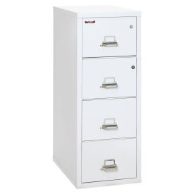 Fireking Fireproof 4 Drawer Vertical Safe-In-File, Legal, White, 20-13/16"Wx31-9/16"Dx52-3/4"H
