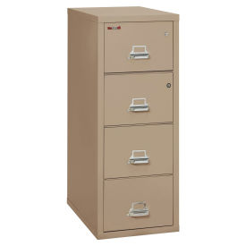 Fireking Fireproof 4 Drawer Vertical Safe-In-File, Legal, Tan, 20-13/16"Wx31-9/16"Dx52-3/4"H