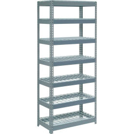 Global Industrial Extra Heavy Duty Shelving 36"W x 18"D x 84"H With 7 Shelves, Wire Deck, Gry