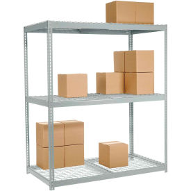 Global Industrial Wide Span Rack 60Wx48Dx60H, 3 Shelves Wire Deck 1200 Lb Cap. Per Level, Gray