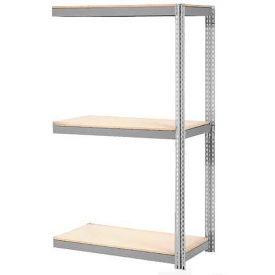 Global Industrial Expandable Add-On Rack 96x24x84 3 Level Wood Deck 800 lb. Cap Per Level GRY