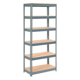 Global Industrial Extra Heavy Duty Shelving 36"W x 24"D x 60"H With 6 Shelves, Wood Deck, Gry