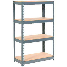 Global Industrial Extra Heavy Duty Shelving 36"W x 12"D x 60"H With 4 Shelves, Wood Deck, Gry