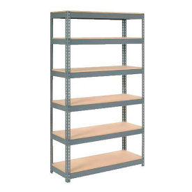 Global Industrial Extra Heavy Duty Shelving 48"W x 24"D x 60"H With 6 Shelves, Wood Deck, Gry