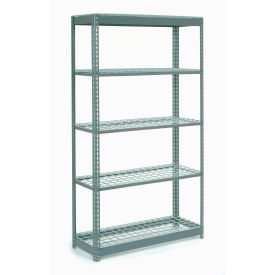 Global Industrial Extra Heavy Duty Shelving 48"W x 24"D x 96"H With 5 Shelves, Wire Deck, Gry