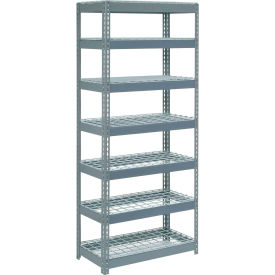 Global Industrial Extra Heavy Duty Shelving 36"W x 24"D x 96"H With 7 Shelves, Wire Deck, Gry