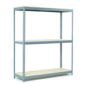 Global Industrial Wide Span Rack 72Wx48Dx60H, 3 Shelves Wood Deck 900 Lb Cap. Per Level, Gray