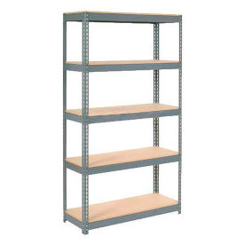 Global Industrial Extra Heavy Duty Shelving 48"W x 12"D x 72"H With 5 Shelves, Wood Deck, Gry