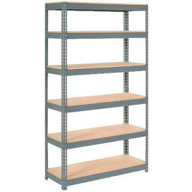 Global Industrial Extra Heavy Duty Shelving 48"W x 24"D x 72"H With 6 Shelves, Wood Deck, Gry