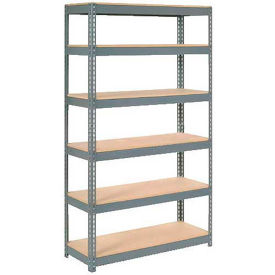 Global Industrial Extra Heavy Duty Shelving 48"W x 18"D x 72"H With 6 Shelves, Wood Deck, Gry