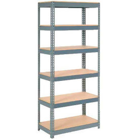 Global Industrial Extra Heavy Duty Shelving 36"W x 18"D x 72"H With 6 Shelves, Wood Deck, Gry