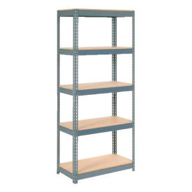 Global Industrial Extra Heavy Duty Shelving 36"W x 12"D x 60"H With 5 Shelves, Wood Deck, Gry