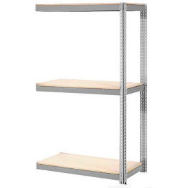 Global Industrial Expandable Add-On Rack 36x12x84 3 Level Wood Deck 1500 lb. Cap Per Level GRY