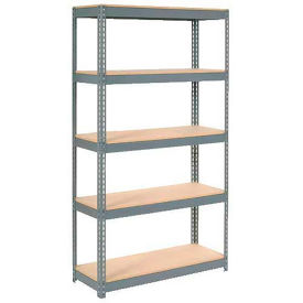 Global Industrial Extra Heavy Duty Shelving 48"W x 24"D x 96"H With 5 Shelves, Wood Deck, Gry