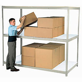 Global Industrial Wide Span Rack 48Wx48Dx60H, 3 Shelves Laminated Deck 1200 Lb Per Level, Gray