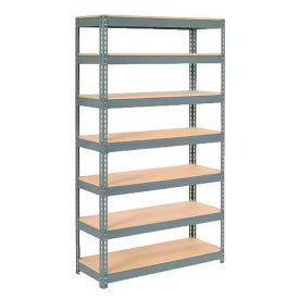 Global Industrial Extra Heavy Duty Shelving 48"W x 24"D x 84"H With 7 Shelves, Wood Deck, Gry