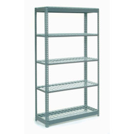 Global Industrial Heavy Duty Shelving 48"W x 12"D x 60"H With 5 Shelves, Wire Deck, Gray