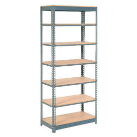 Global Industrial Heavy Duty Shelving 36"W x 12"D x 84"H With 7 Shelves, Wood Deck, Gray