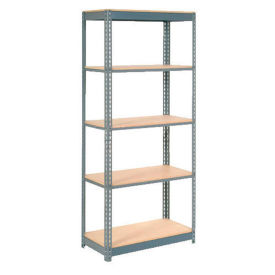Global Industrial Heavy Duty Shelving 48"W x 18"D x 84"H With 5 Shelves, Wood Deck, Gray