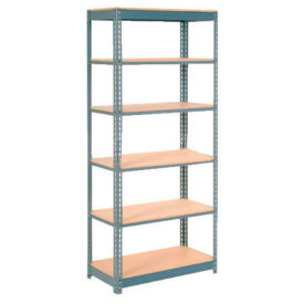 Global Industrial Heavy Duty Shelving 36"W x 18"D x 96"H With 6 Shelves, Wood Deck, Gray