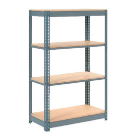 Global Industrial Heavy Duty Shelving 48"W x 24"D x 60"H With 4 Shelves, Wood Deck, Gray
