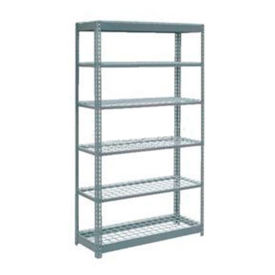 Global Industrial Heavy Duty Shelving 48"W x 18"D x 84"H With 6 Shelves, Wire Deck, Gray
