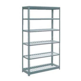 Global Industrial Heavy Duty Shelving 48"W x 12"D x 84"H With 6 Shelves, Wire Deck, Gray