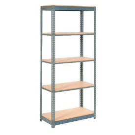 Global Industrial Heavy Duty Shelving 48"W x 24"D x 60"H With 5 Shelves, Wood Deck, Gray