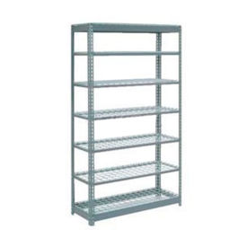 Global Industrial Heavy Duty Shelving 48"W x 18"D x 96"H With 7 Shelves, Wire Deck, Gray