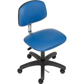 Global Industrial ESD Chair, Vinyl, Royal Blue, Armless, Mid Back