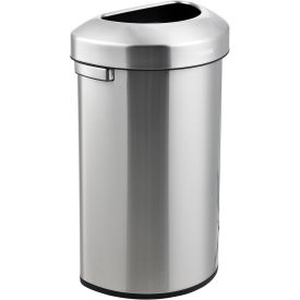 16 Gallon Stainless Steel Semi-Round Open Top Receptacle
