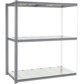 Global Industrial High Cap. Add-On Rack 72Wx24Dx84H 3 Levels Steel Deck 1000lb Per Level GRY