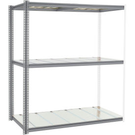 Global Industrial High Cap. Add-On Rack 72Wx36Dx84H 3 Levels Steel Deck 1000lb Per Level GRY