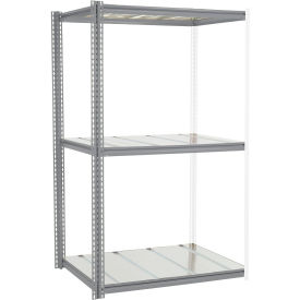 Global Industrial High Cap. Add-On Rack 48Wx36Dx60H 3 Levels Steel Deck 1500lb Per Level GRY