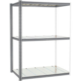 Global Industrial High Cap. Add-On Rack 60Wx24Dx60H 3 Levels Steel Deck 1300lb Per Level GRY