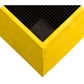 2-1/2' x 3-1/4' Tall Wall Sanitizing Footbath Mat 2-1/2" Thick, Black/Yellow Border