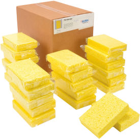 Global Industrial Cellulose Sponge, Yellow, 4.25" x 6.25", Case of 24 Sponges