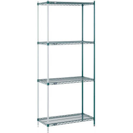 Nexel 36W" x 12"D x 74"H Wire Shelving Add-On, Green Epoxy Finish