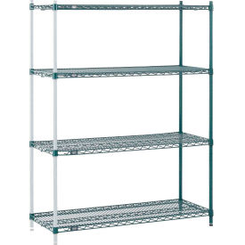Nexel 48W" x 12"D x 74"H Wire Shelving Add-On, Green Epoxy Finish