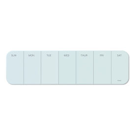 U Brands Cubicle Glass Dry Erase One Week Calendar Board, 20" x 5-1/2", White