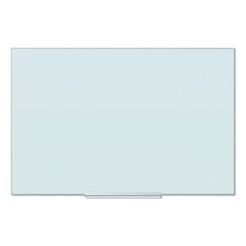 U Brands Floating Glass Ghost Grid Dry Erase Board, 36" x 24", White