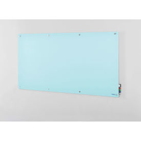 96"W x 48"H Magnetic Glass Dry Erase Board, Seafoam