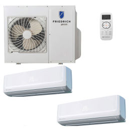 Friedrich Dual Zone Ductless Heat Pump Split System,18K BTU