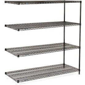 Nexel 4 Tier Black Epoxy Wire Shelving Add-On, 60"W x 24"D x 86"H