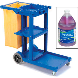 Global Industrial Janitor Cart with Cleaner Deodorizer 2 Gallons