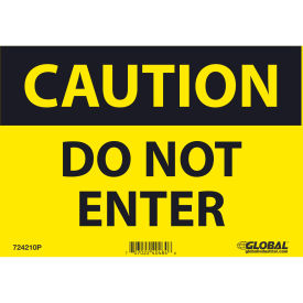 Caution Do Not Enter Sign, 7x10, Pressure Sensitive Vinyl