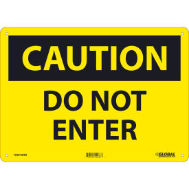 Global Industrial Caution Do Not Enter Sign, 10x14, Rigid Plastic